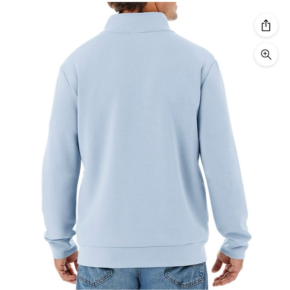 NWT- Member’s Mark Men Quarter-Zip Pullover in Light Blue. Size 3X - Picture 5 of 10